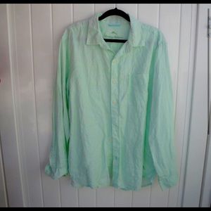 Tommy Bahama L/S Linen Green Shirt L